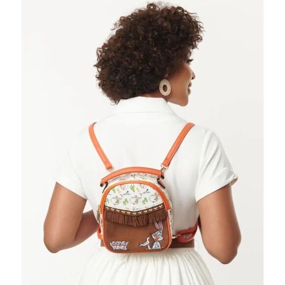 Looney Tunes X Unique Vintage Mini Fringe‎ Backpack - Picture 1 of 2